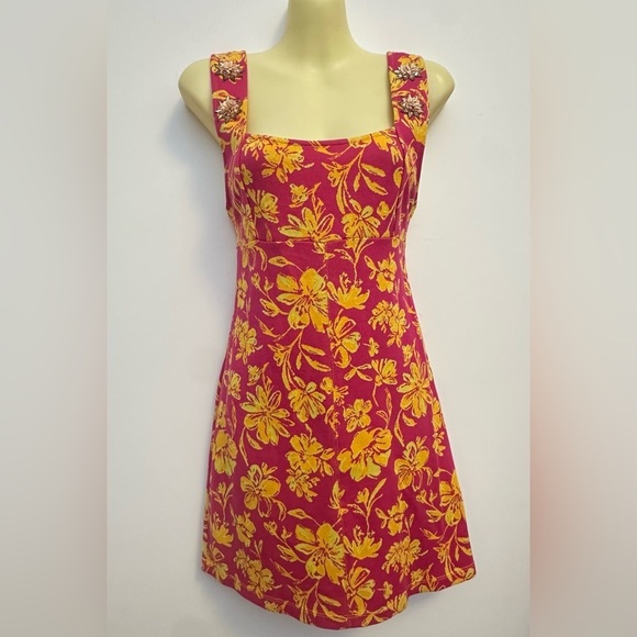 Zara Dresses & Skirts - Zara Pink and Orange Floral Mini Dress